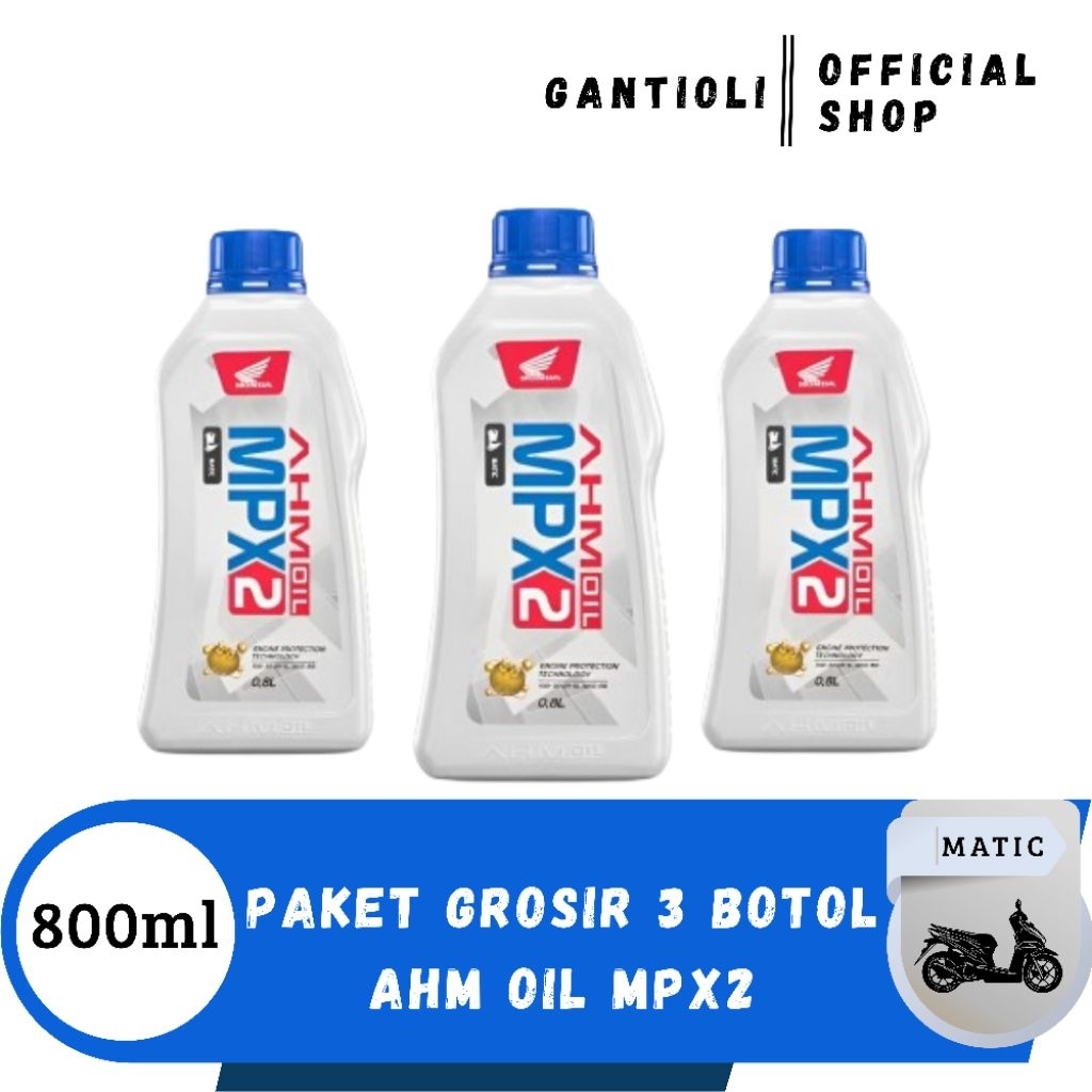 Paket Grosir 3 Botol Oli Motor MPX2 AHM Matic 0,8L 800ml