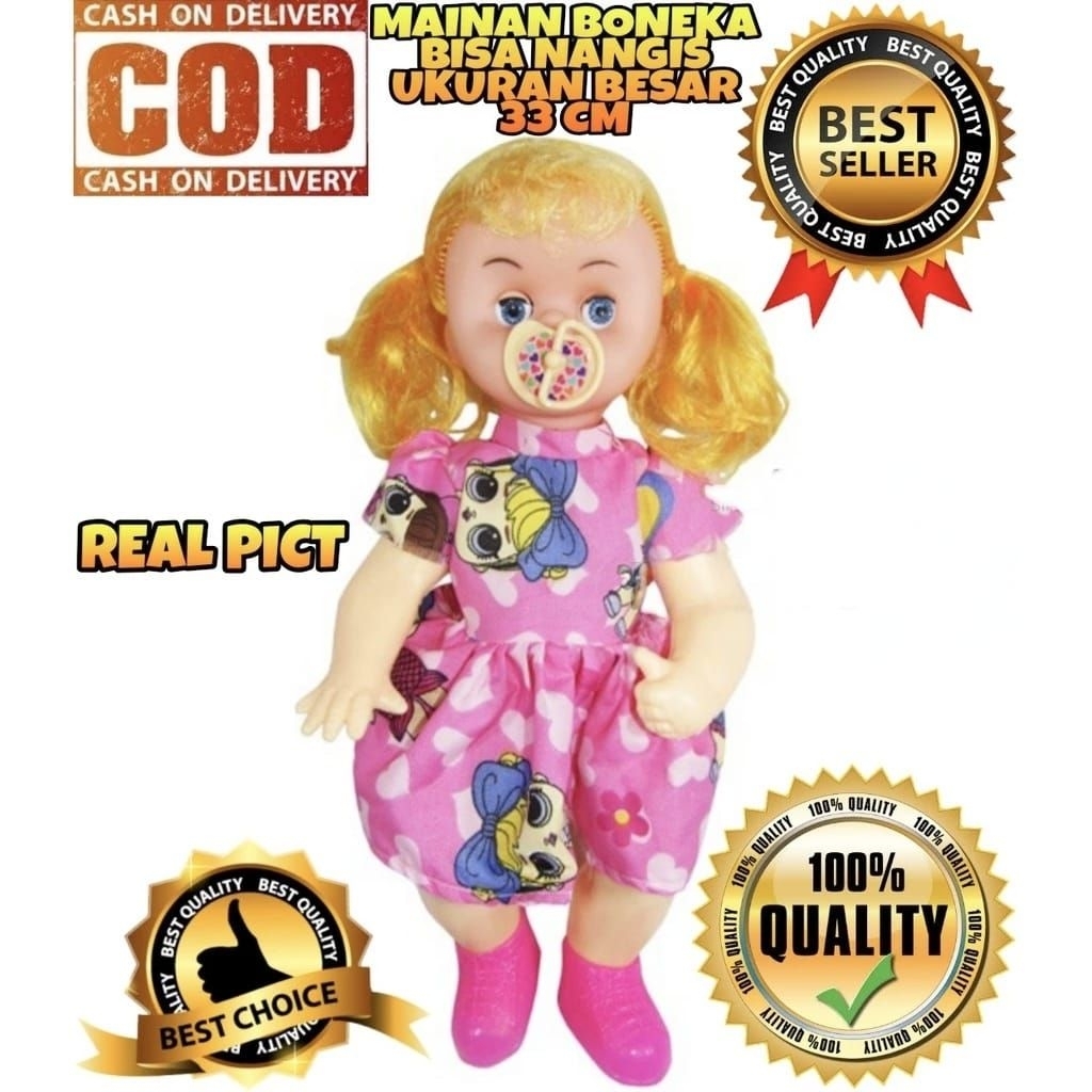 1209 mainan boneka susan besar 33 cm /mainan anak boneka susan cabut empeng nangis/mainan anak perem