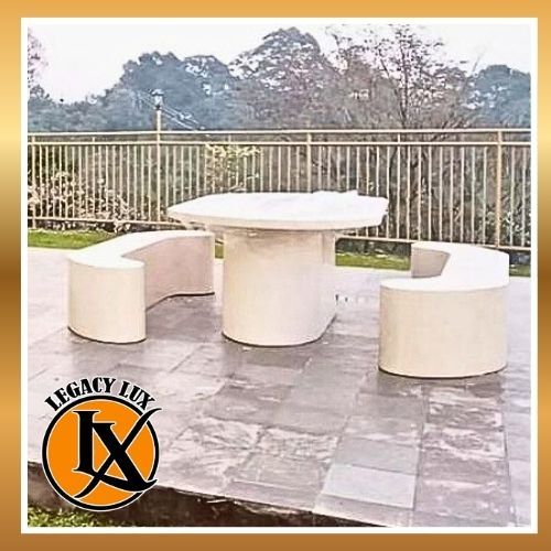 Kursi meja taman teraso outdoor kursi terazzo minimalis