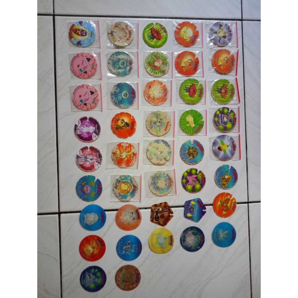 Tazos Pokemon Spin 3D Smash Campur 42 Pcs