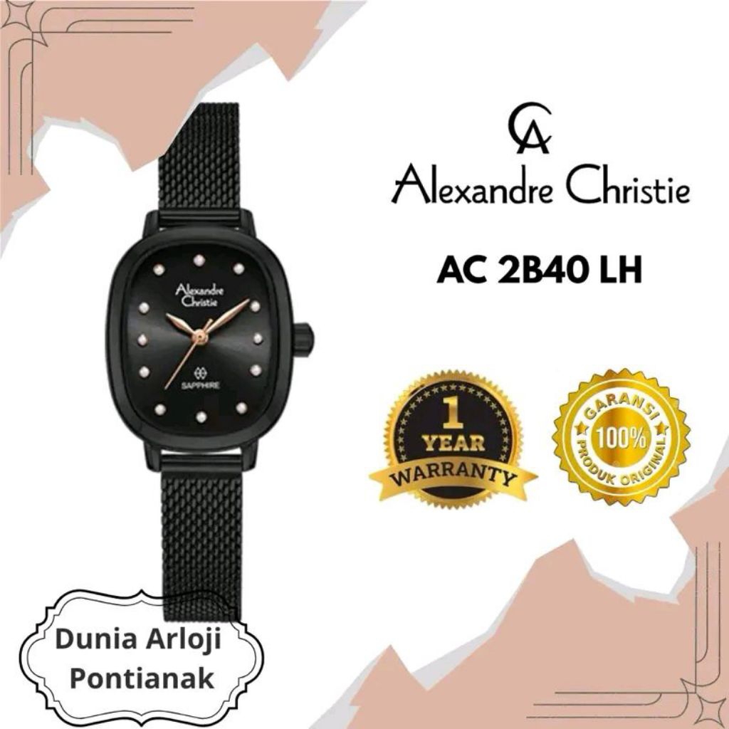 [DUNIA ARLOJI PONTIANAK] ac 2B40 jam tangan cewek rantai pasir alexandre christie saphire seri ac 2B