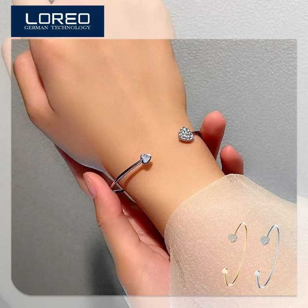 Loreo Gelang Tangan Bangle Model Adjustable Gelang Open Cuff Love