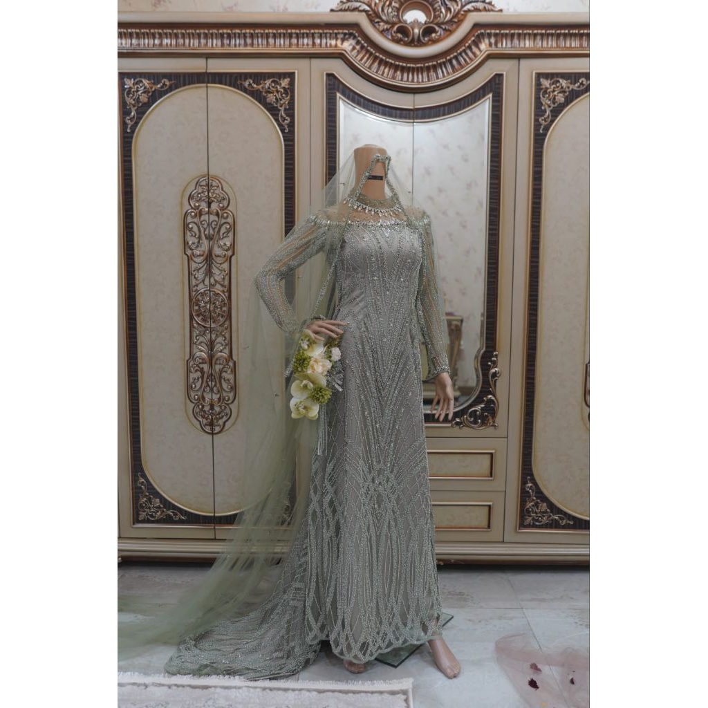 Kebaya Dress Lamaran/Wedding/Gaun Pengantin/Gaun Modern (PRELOVED)