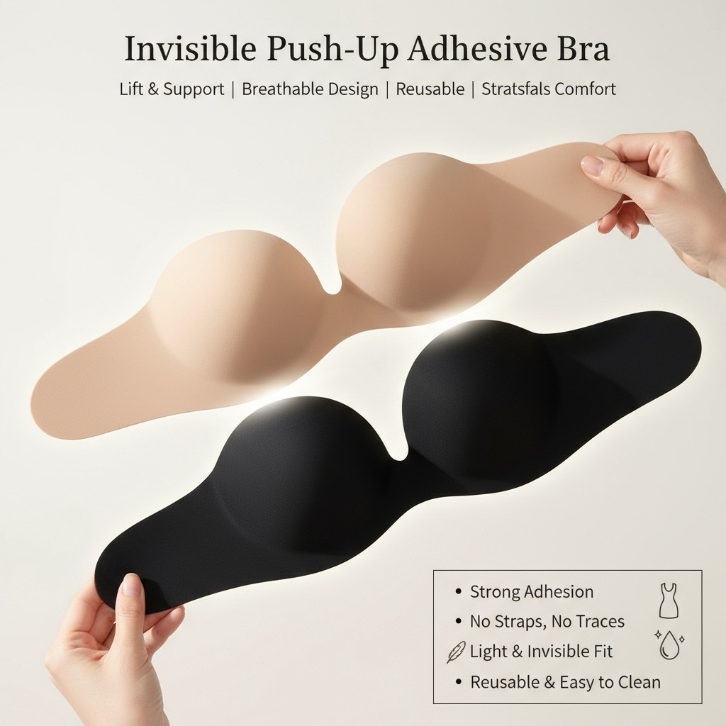 Invisible Strapless Sexy Push Up Bra Matchig Wedding Dress Breathable Underwear Women Thickening Cup