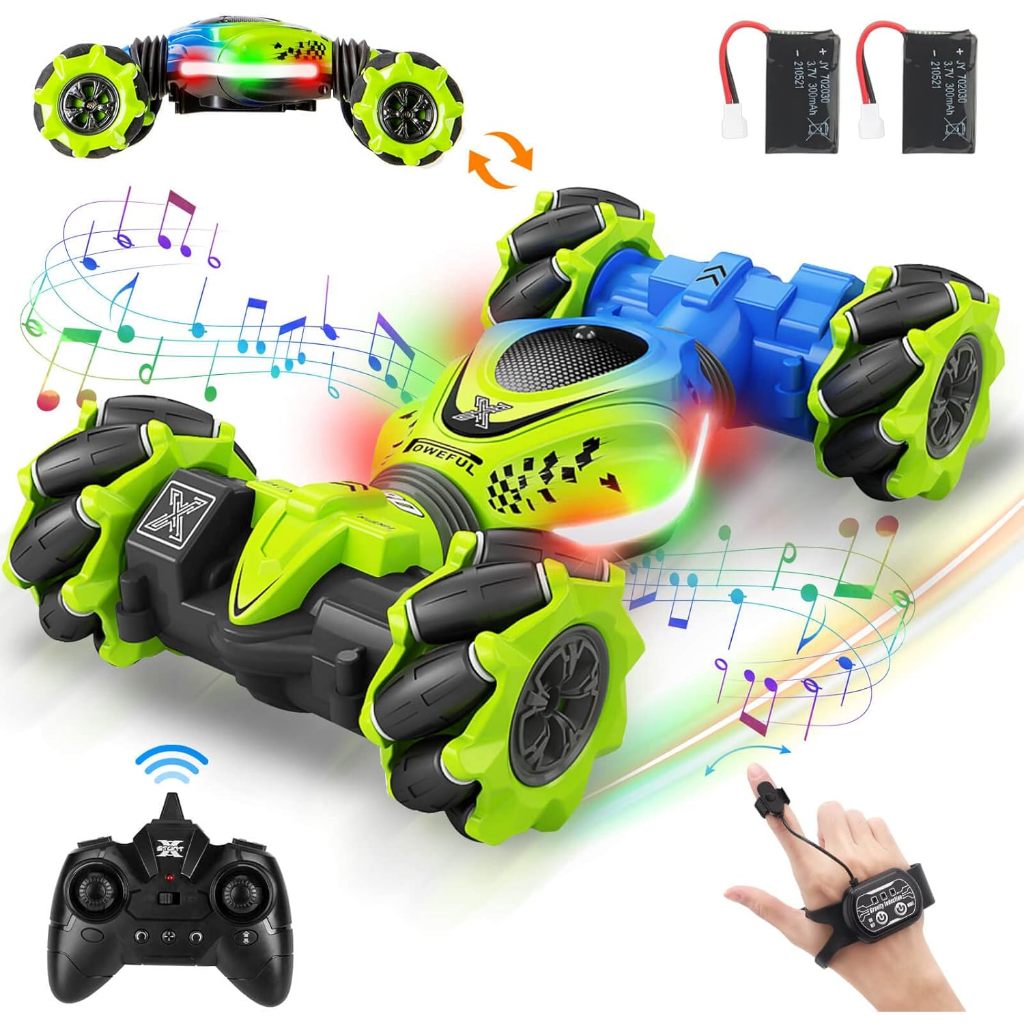 Fosgoit Gesture RC Car, 2.4GHz 4WD Gesture Sensing RC Stunt Car Toys for 6-12 Years Old