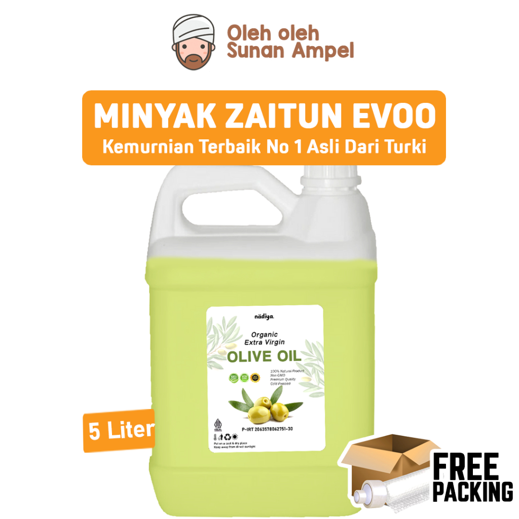 MINYAK ZAITUN 5LITER Extra Virgin Olive Oil EVOO Asli Turki Kualitas Premium Untuk Suplemen Masak