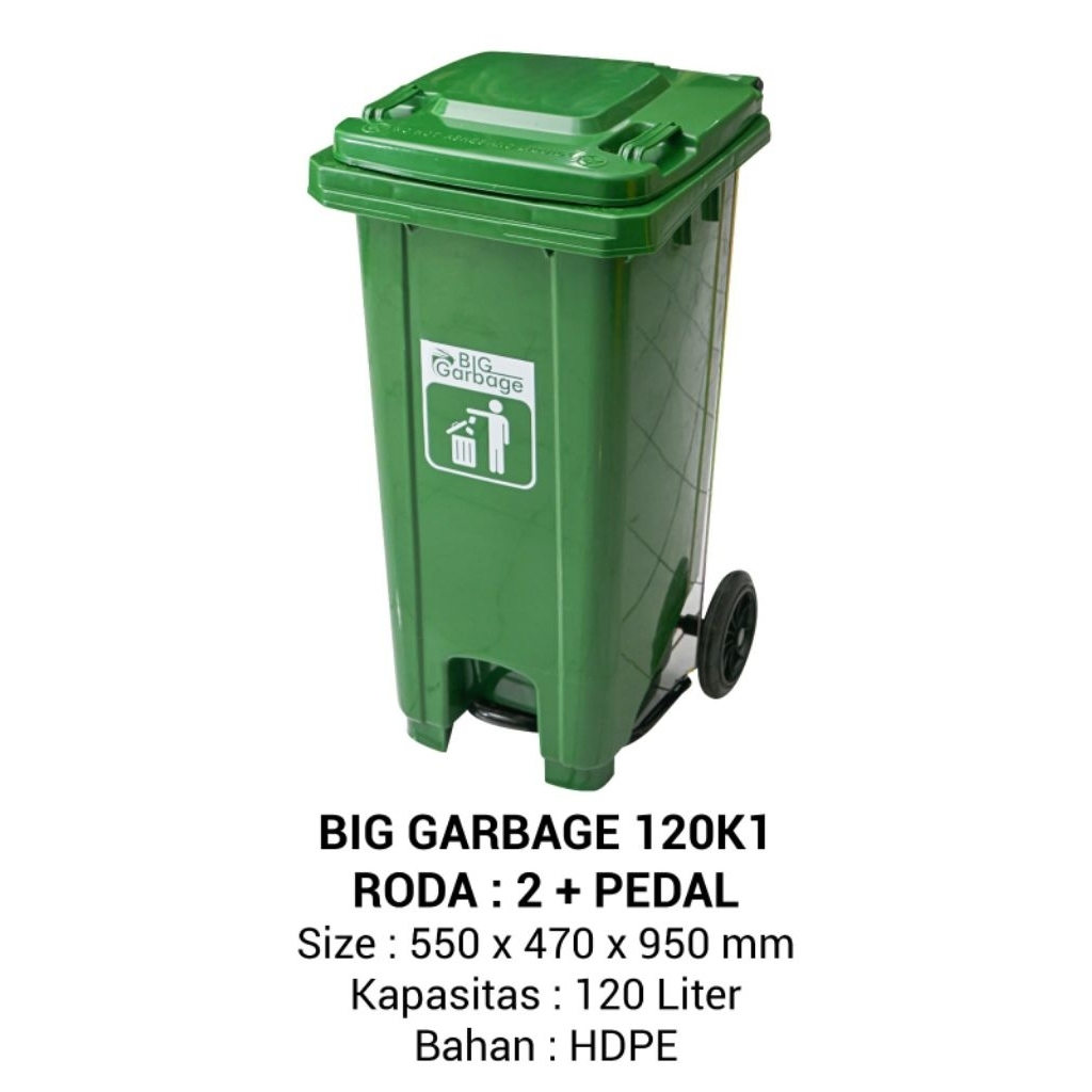 Kotak tong tempat sampah plastik besar BIG GARBAGE 120L - BANDUNG area saja