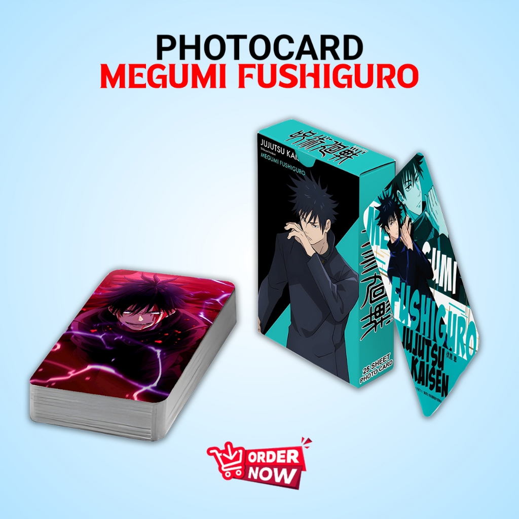 PHOTOCARD SET MEGUMI FUSHIGURO ANIME JUJUTSU KAISEN PREMIUM FREE BOX