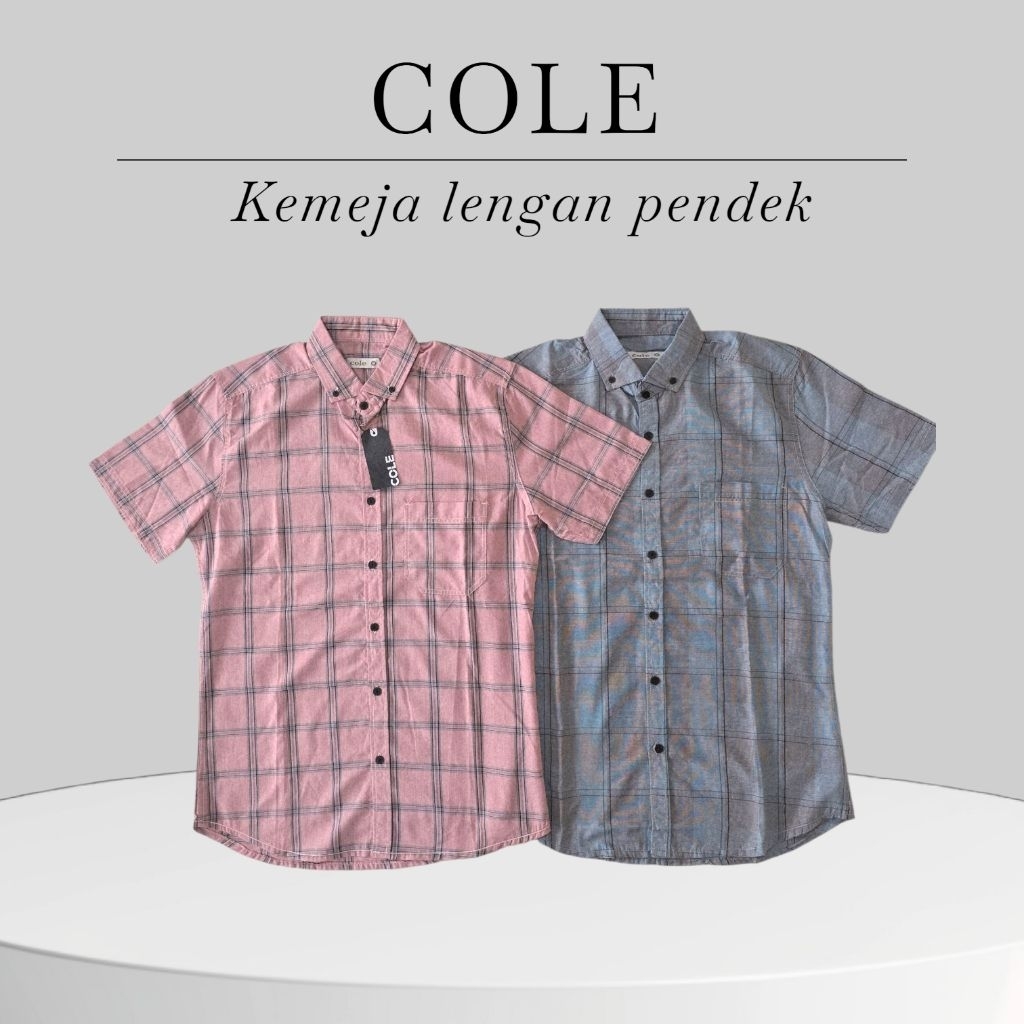 COLE kemeja kotak lengan pendek remaja-dewasa cowo