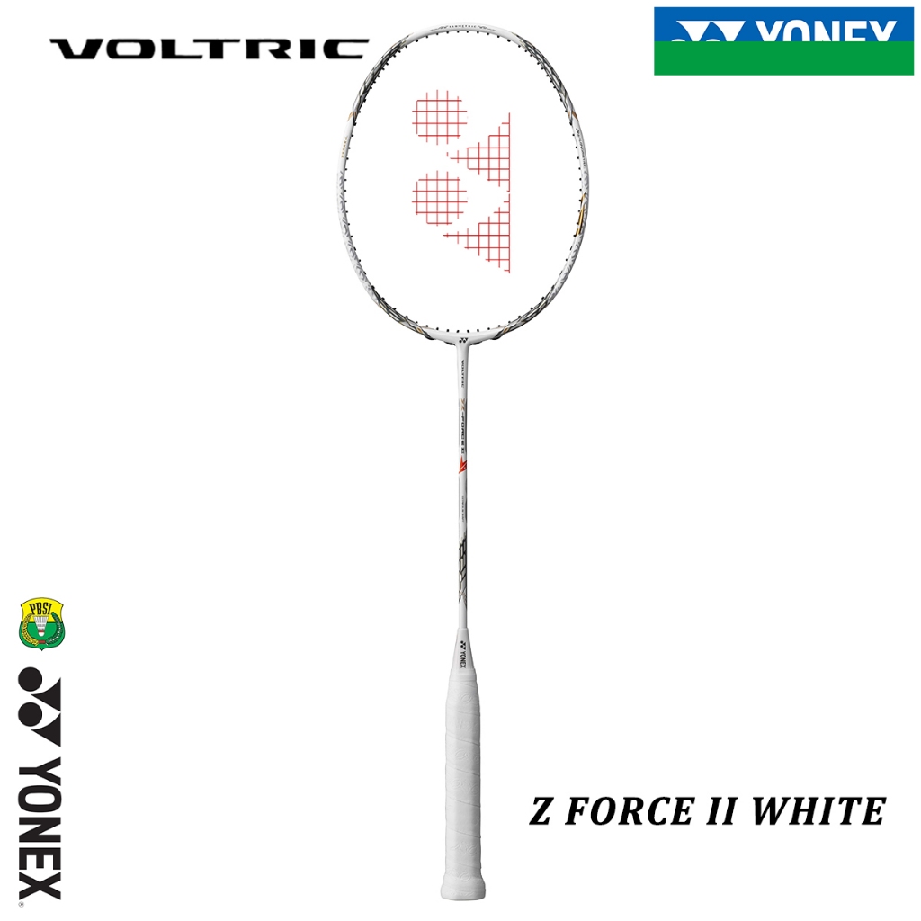 Bulu tangkis Racket-Badminton YONEX VOLTRIC Z FORCE II WHITE Karbon Lengkap Individu 4U 26Lbs 83g Ma