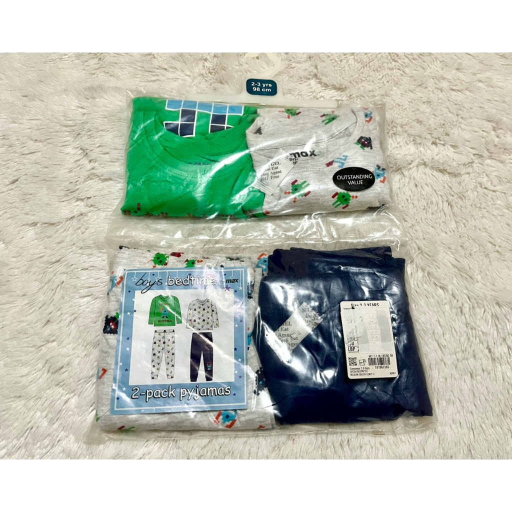 Max Fashions Kids Sale Pacman Green Pyjamas Piyama 2-3y