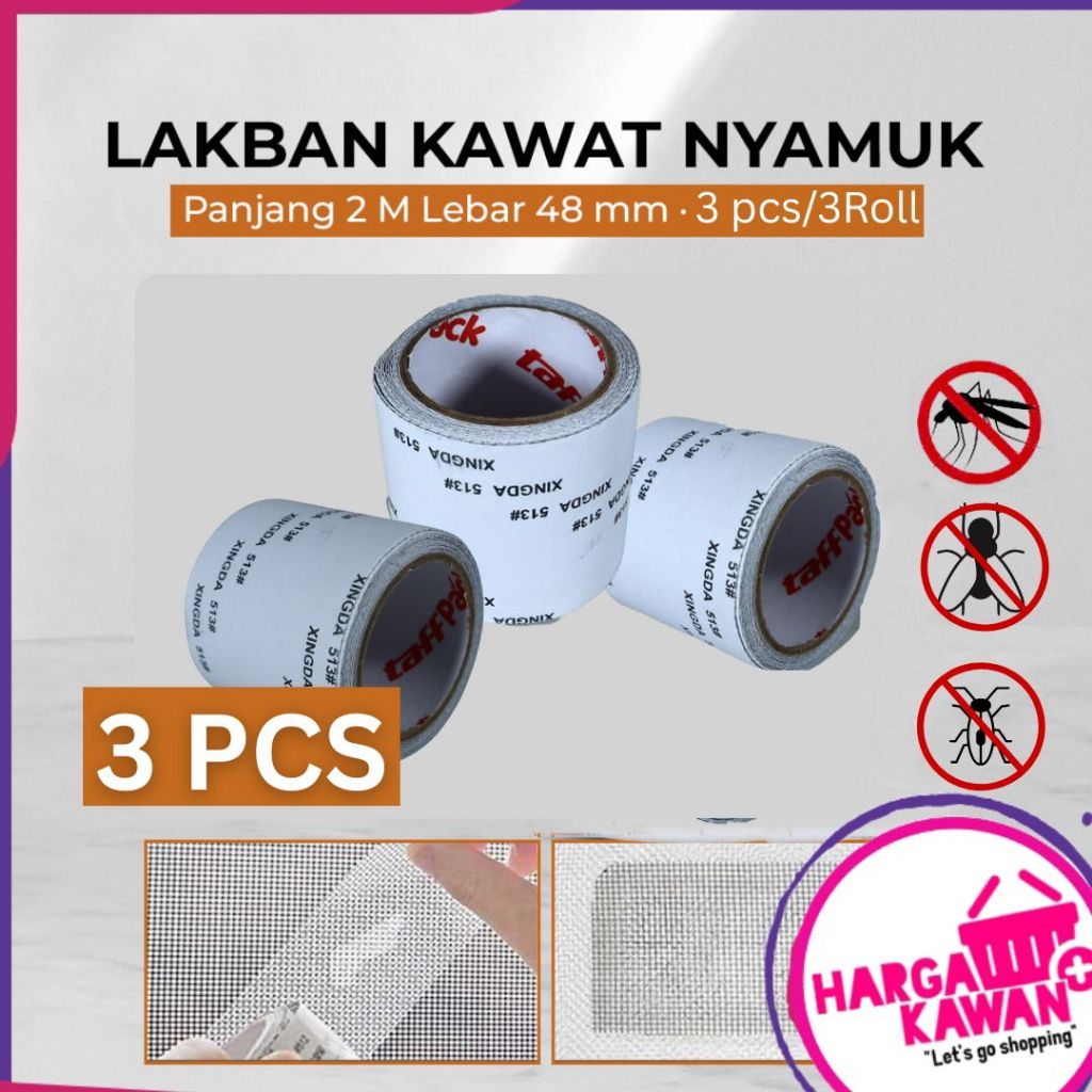 Lakban Kasa Kuat Penambal Kasa nyamuk dan Serangga Merekat nempel dengan kuat