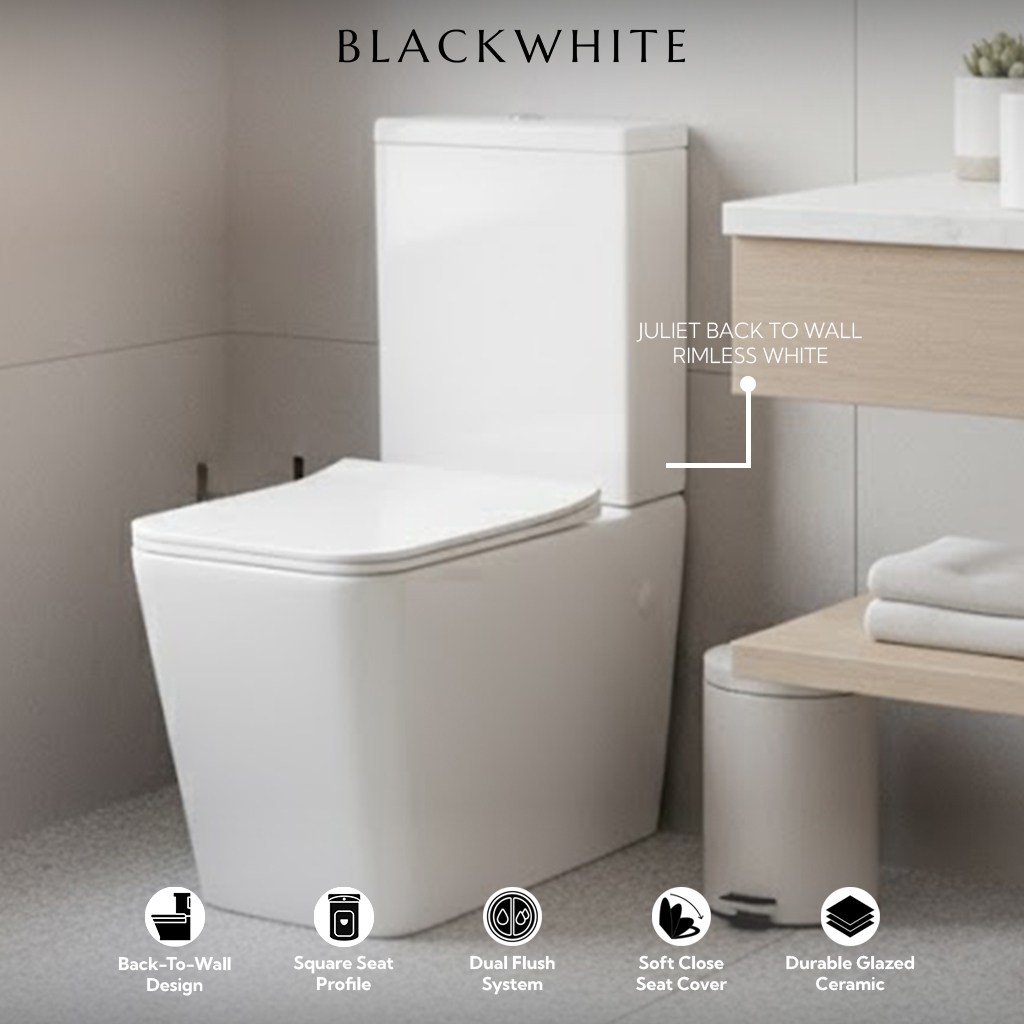 blackwhite Juliet Toilet Closet Two Piece Dual Flush