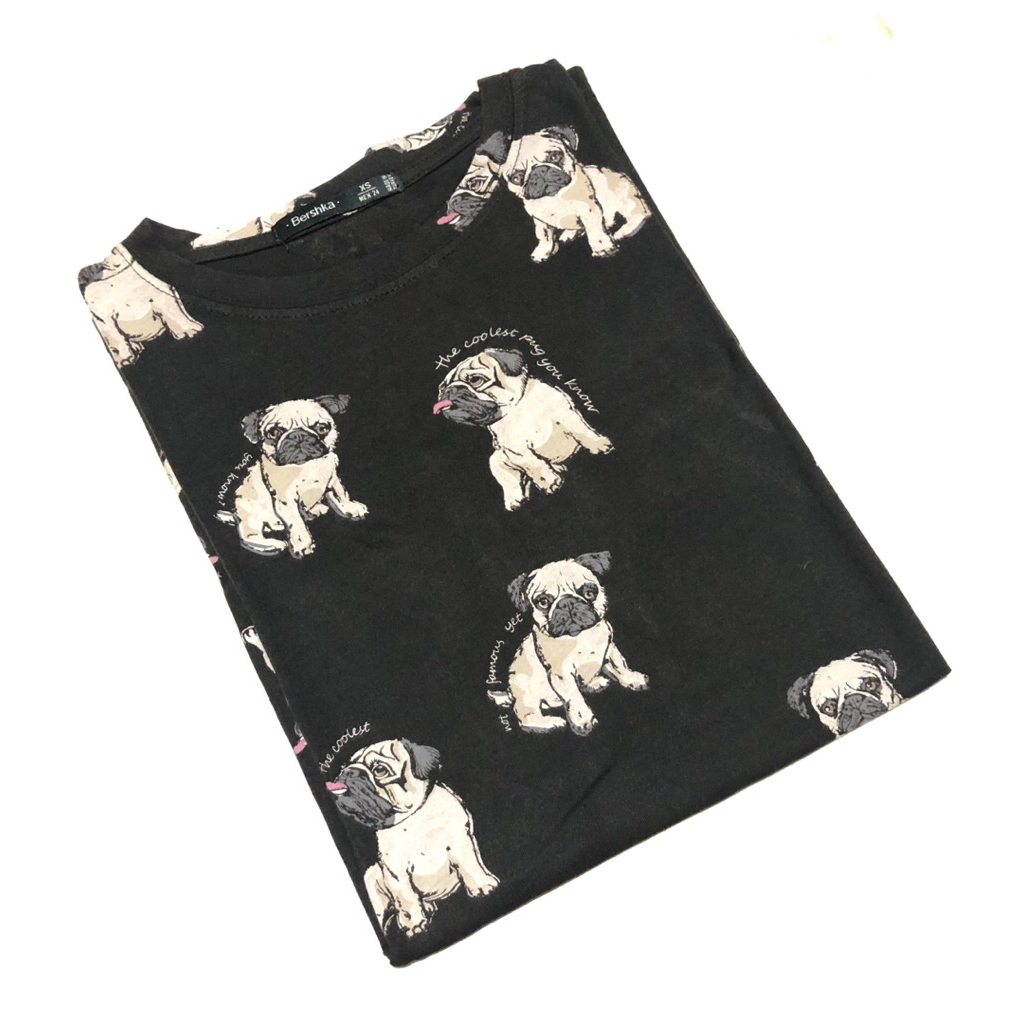 KAOS BERSHKA AOP BULLDOG SECOND ORIGINAL