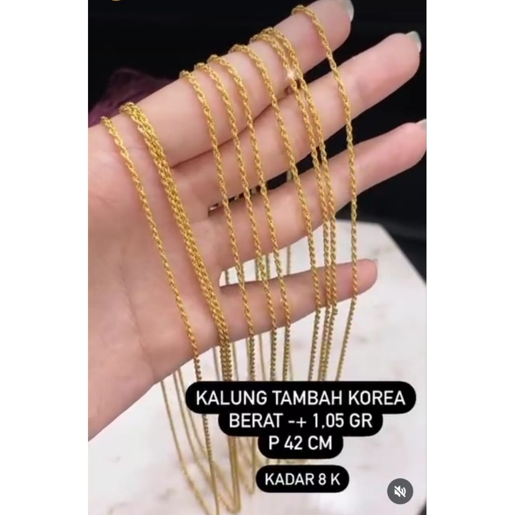 Kalung korea / tambang emas asli