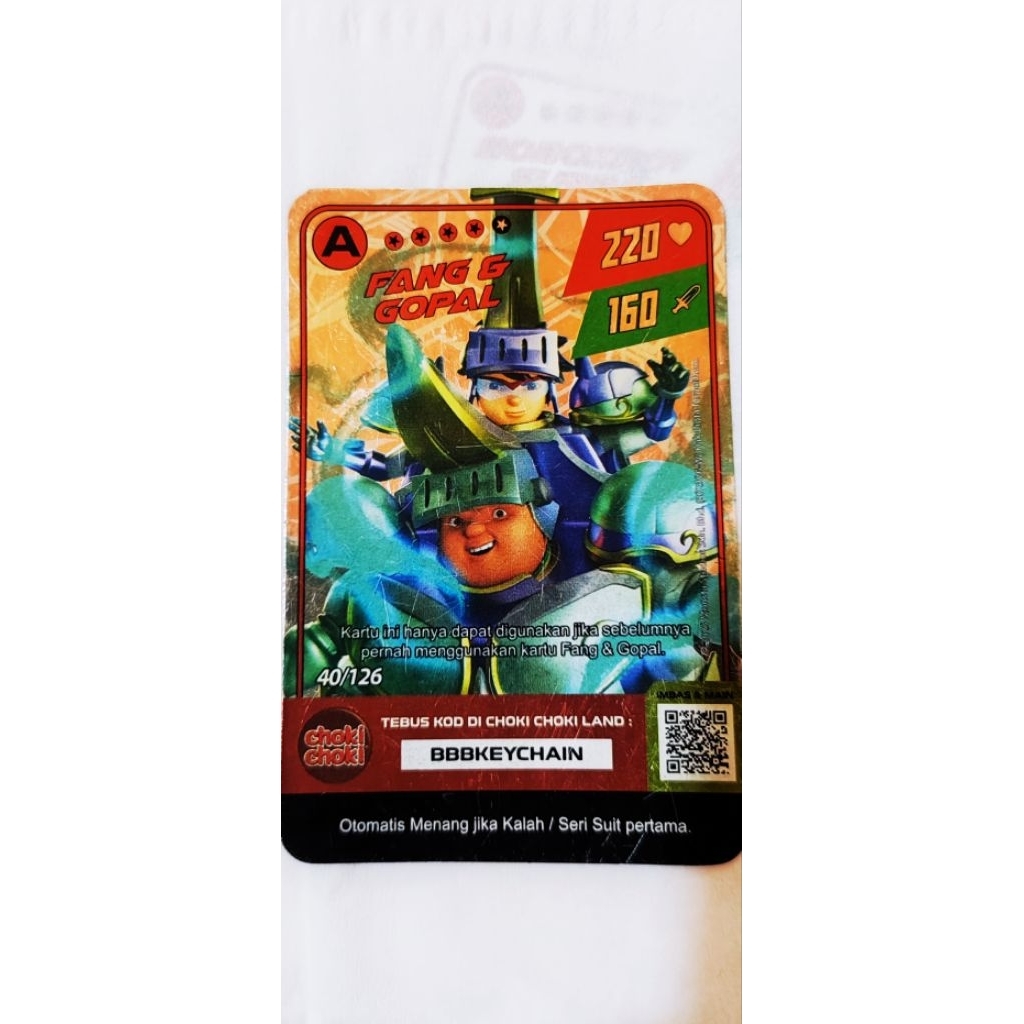KARTU BOBOIBOY A -FANG $ GOPAL