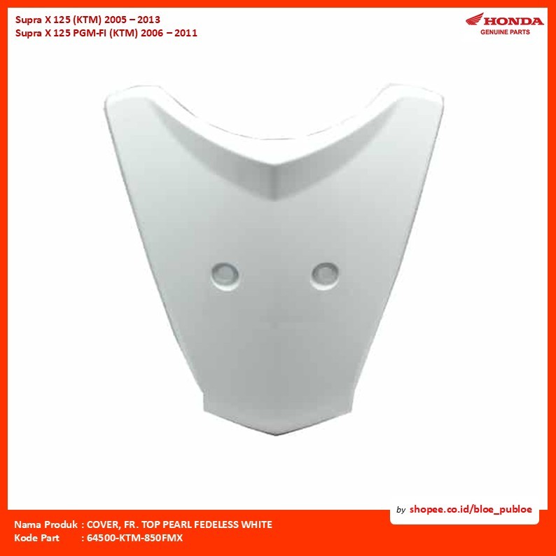COVER, FR. TOP PEARL FEDELESS WHITE/64500KTM850FMX