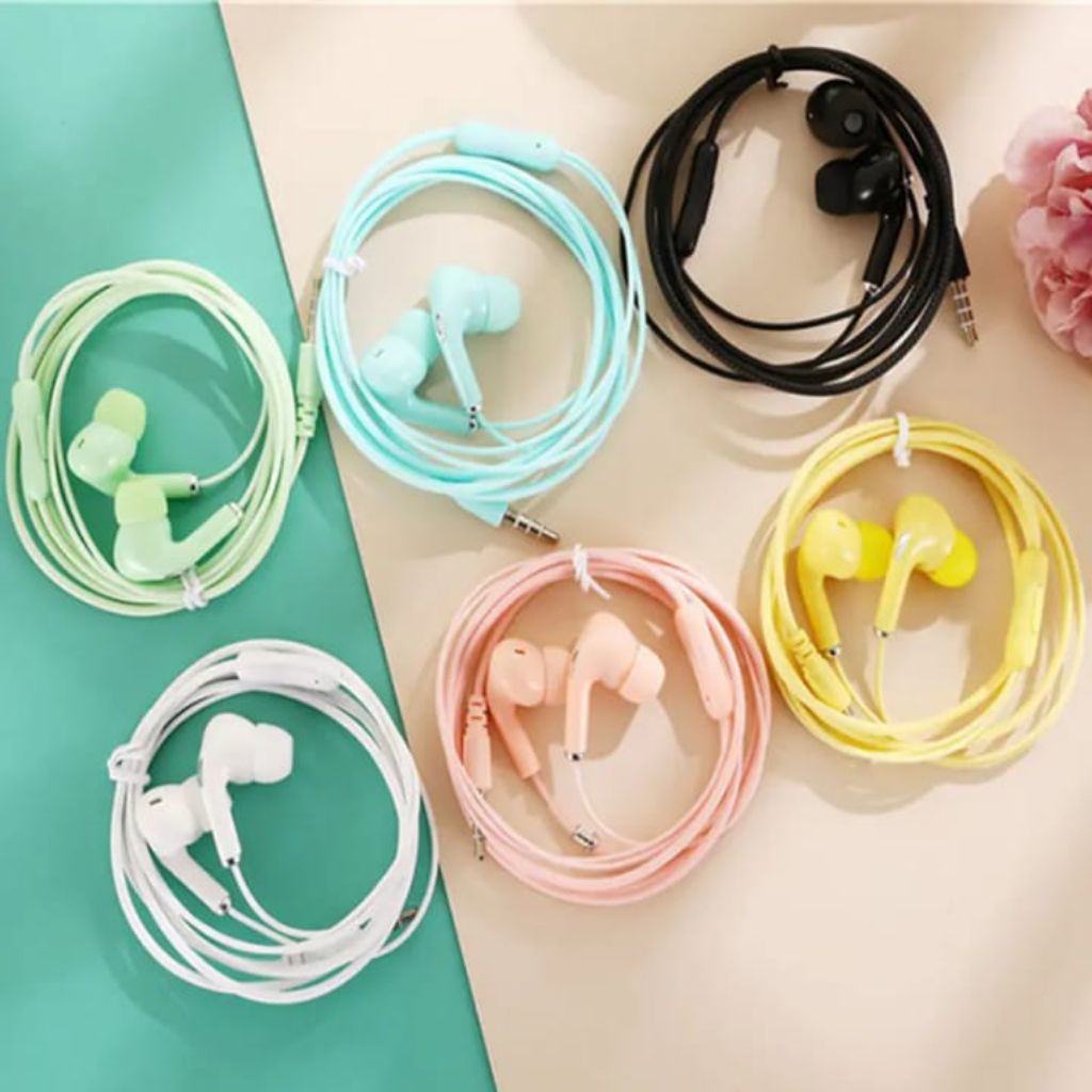 U-38 EARPHONE-HEADSET-HANDSFREE MACARON EXTRA BASS HF MURAH UNIVERSAL+ MIC