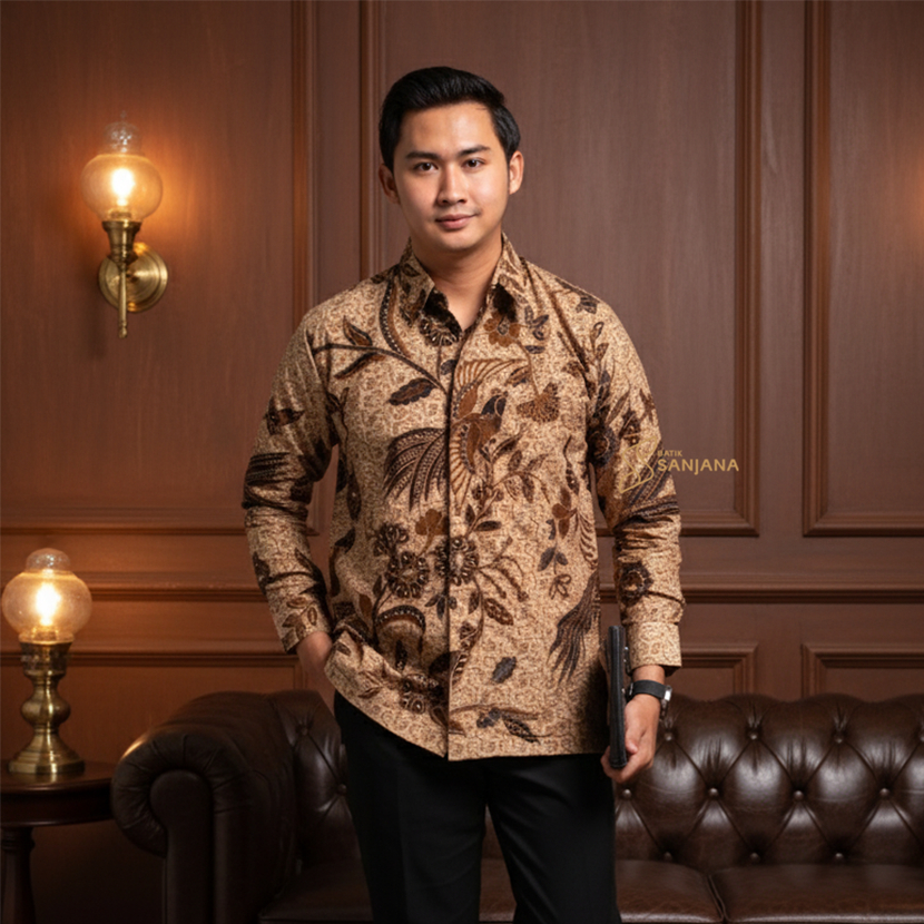 Sanjana Batik Premium Pradipa Kemeja Batik Lengan Panjang Reguler Fit