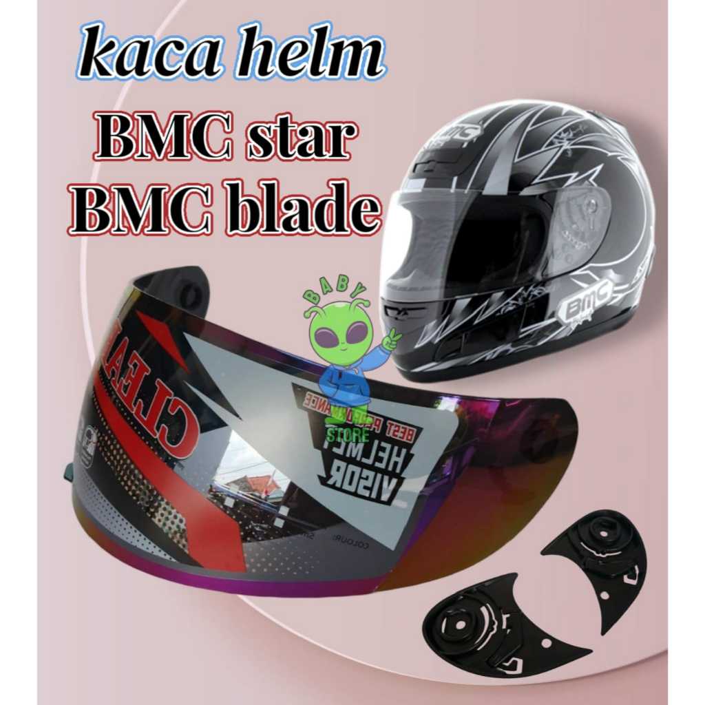 Kaca helm bmc star,  visor helm bmc blade, visor helm bmc blade 200 gratis rachet pnp