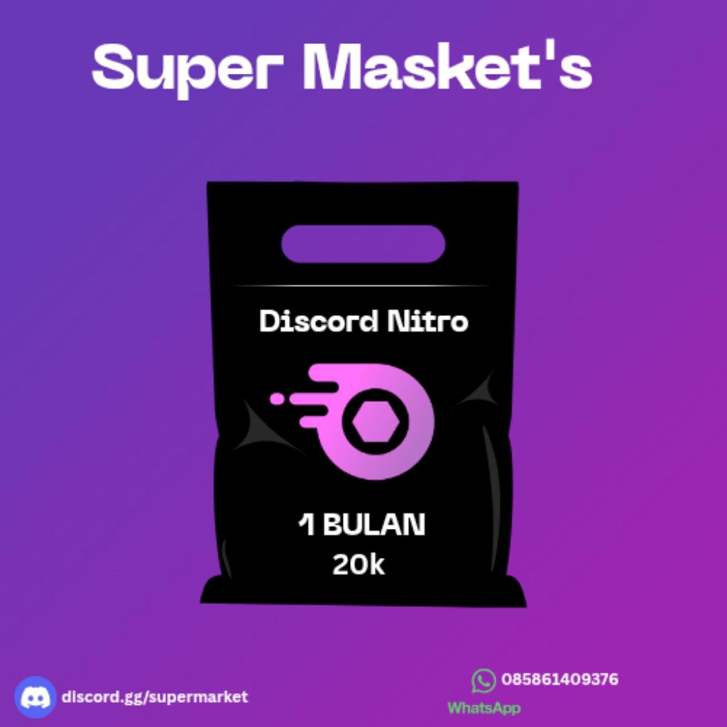 DC NITRO PRO 1 BULAN + 2 SERVER BOOST (FULL GARANSI)