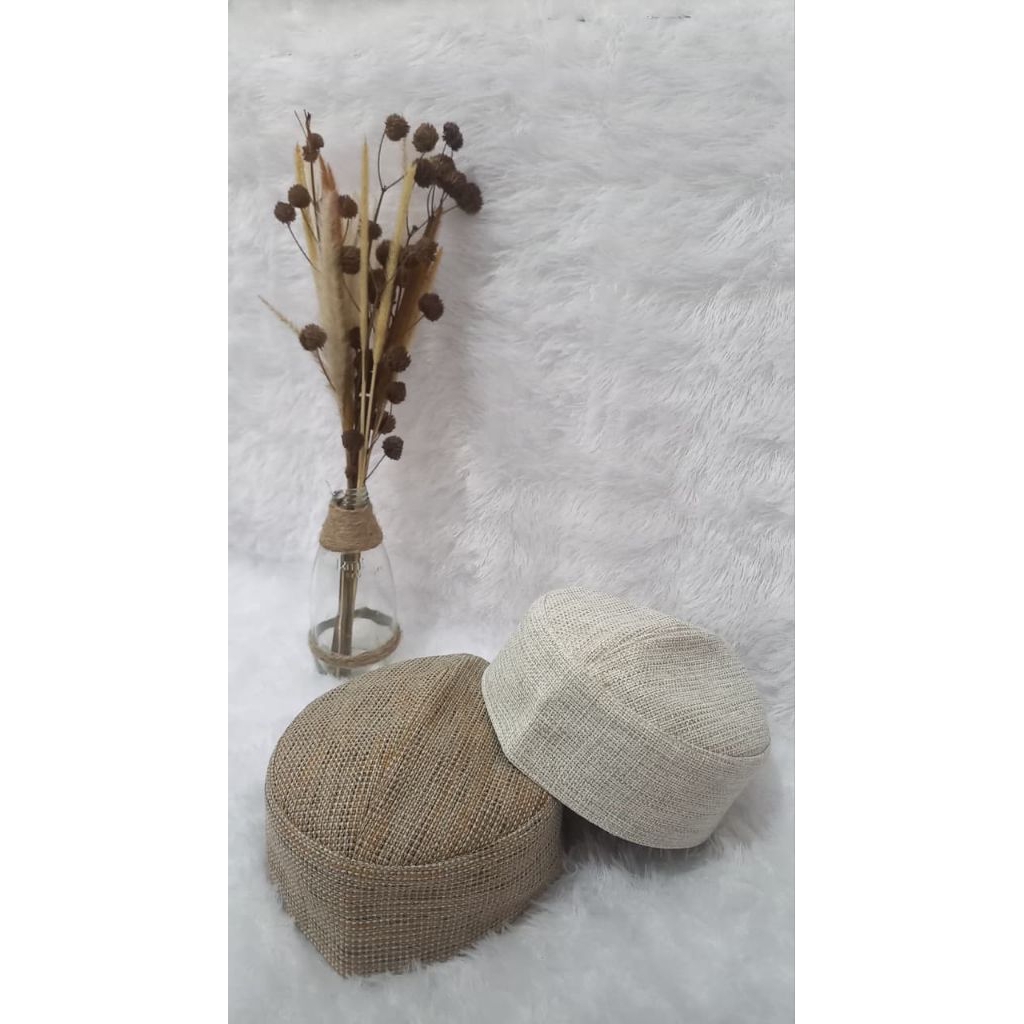 Peci Goni Premium Dewasa - 4 Warna Elegan (Cream, Coklat Moka, Terracotta, Hitam) | Songkok Pria Mod