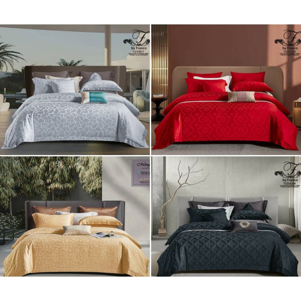 Bedcover Sprei Set KingKoil Sutra Tancel Organik Sprei Sultan Mewah Warna Terlengkap