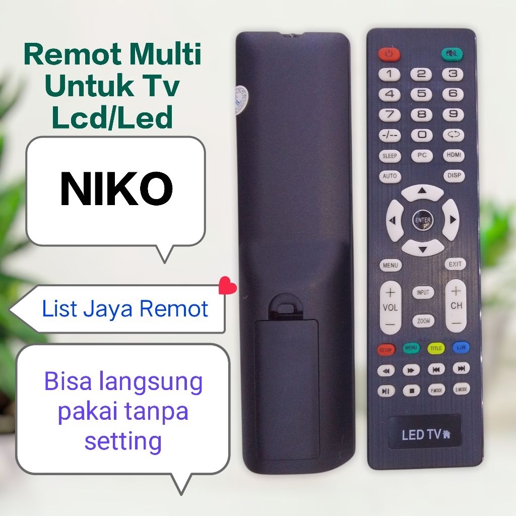Remot remote Multi untuk Tv Lcd Led NIKO