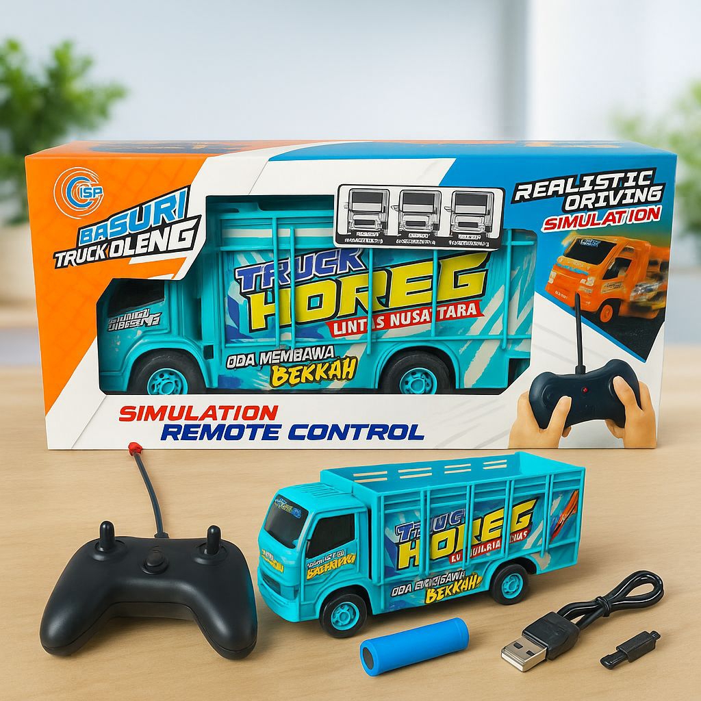 TERLARIS mainan BASURI truck horeg oleng telolet remote control baterai charger ces JSP T-11 / mobil