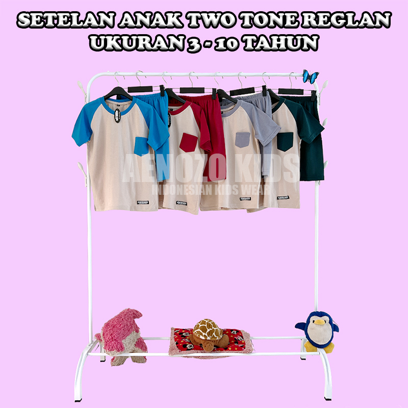 Baju Setelan Anak AENOZO KIDS Set TwoTone Reglan Two Tone Playset