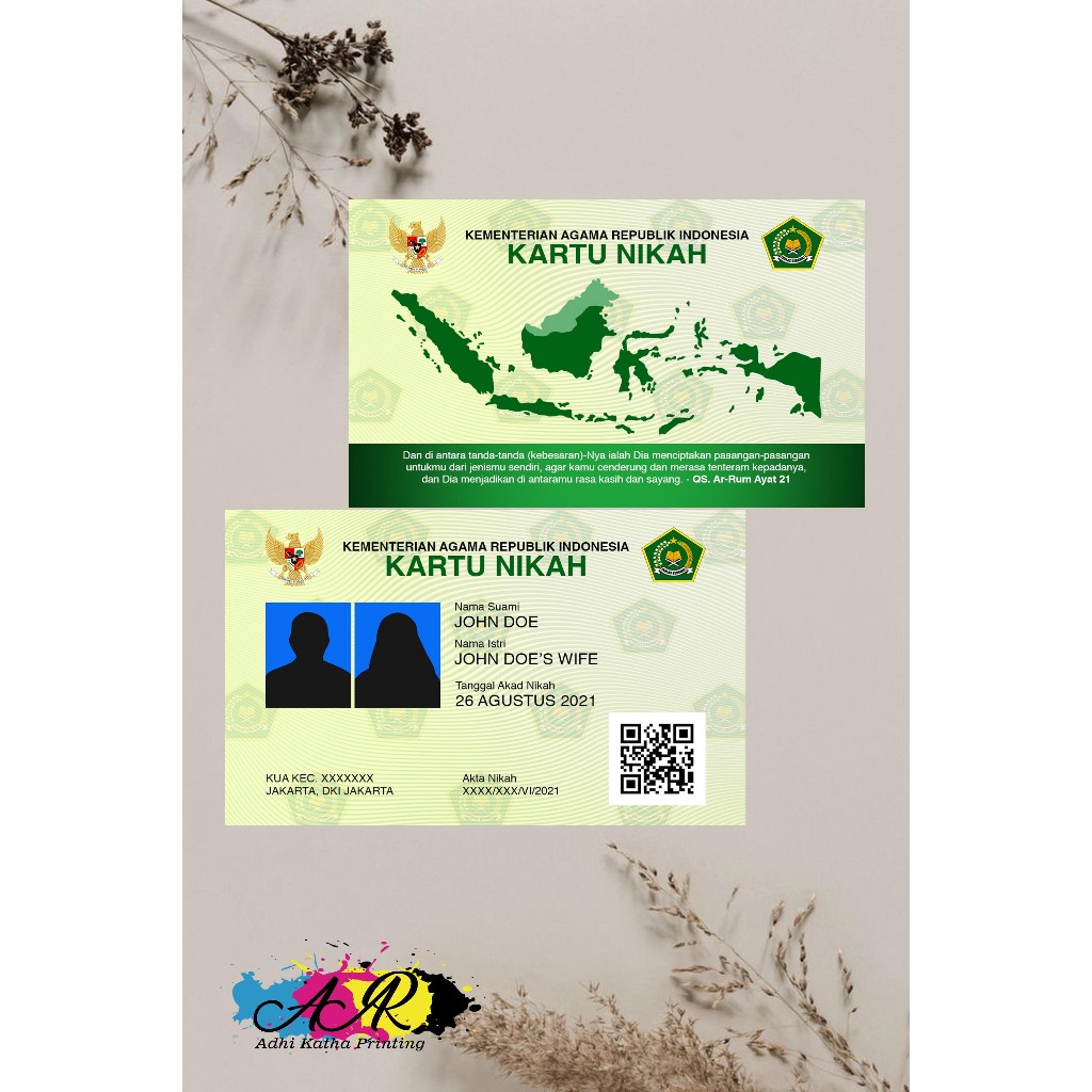 Cetak kartu wedding nikah pvc premium