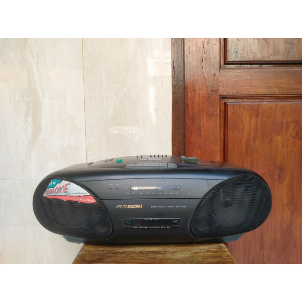 radio polytron kapsul type PSC-612 warna hitam original bawaan lahir tape off