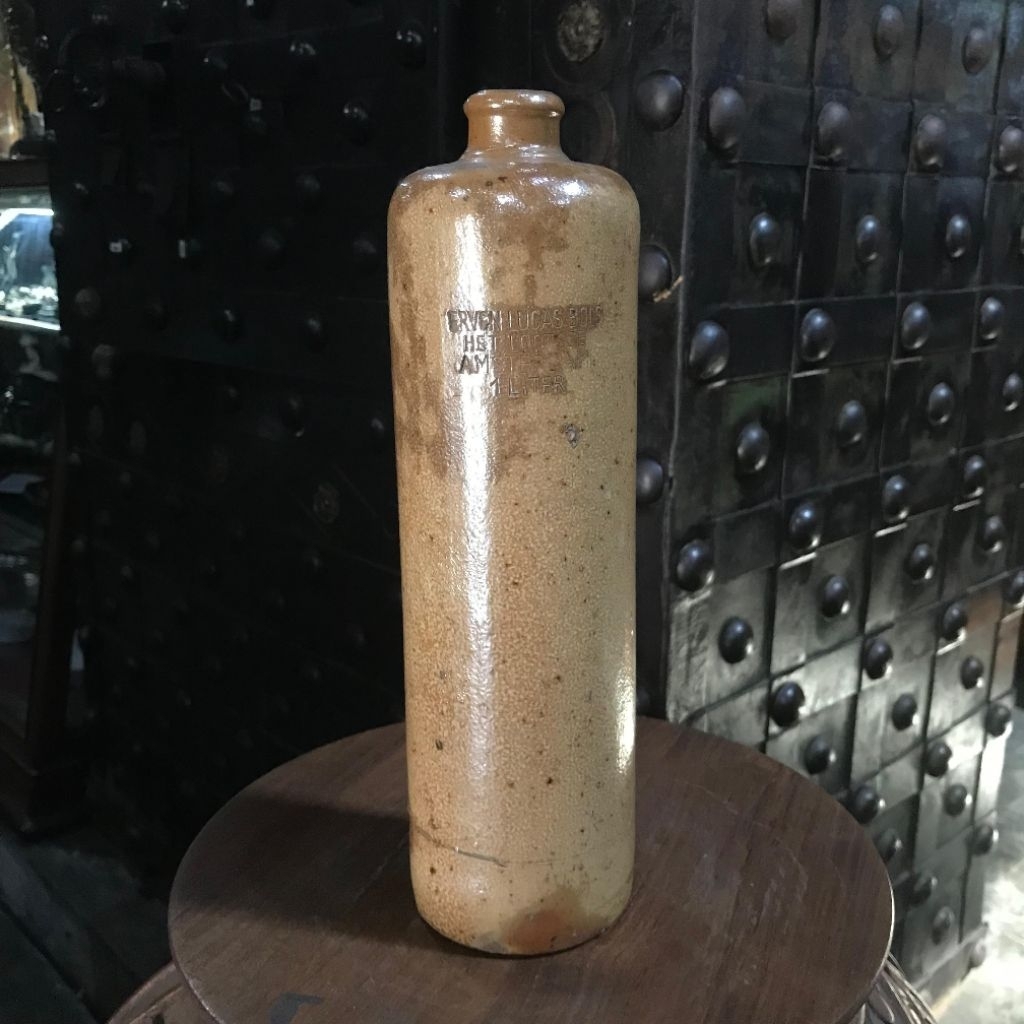 Botol Keramik Belanda Amsterdam Erven Lucas Bols Het Lootsje 1 Liter Antik Lawas Tua