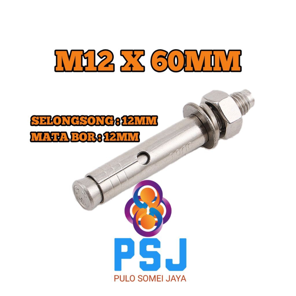 Dynabolt M12 x 60 Stainless 304 / Dynabolt Mata Bor 12MM SS 304
