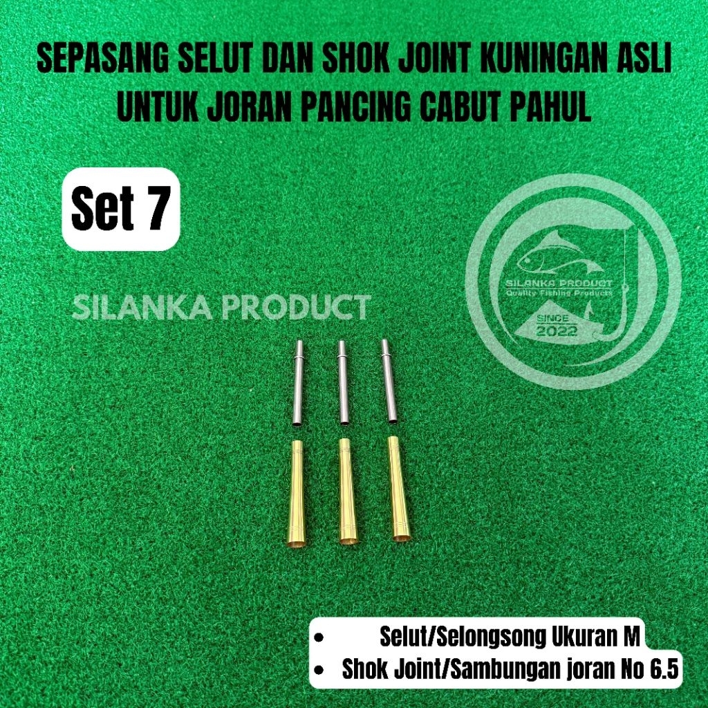 Sepasang Selut Kuningan Asli dan Shok Joint Steinles Tebal Untuk Joran Timbang/Cabut pahul Selut M S