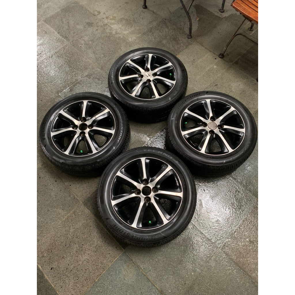 Velg Honda City OEM R15 lb 6 et 53 pcd 4x100 Made in Thailand No peang, No retak + Bridgestone Techn
