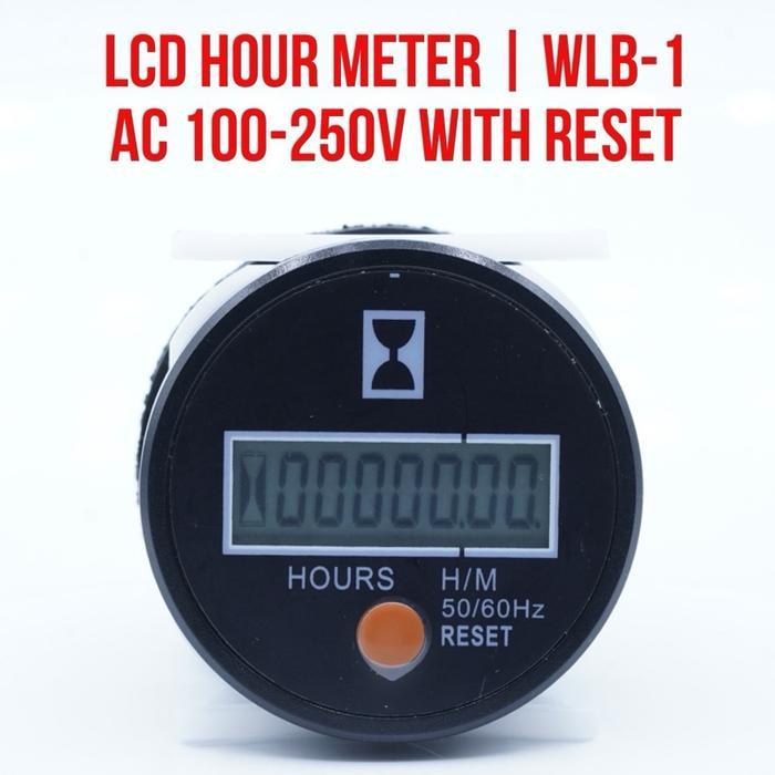 WLB-1 LCD Digital Hour Meter AC 100V - 250V 50Hz - 60Hz 5 Digit HourMeter with Reset Function