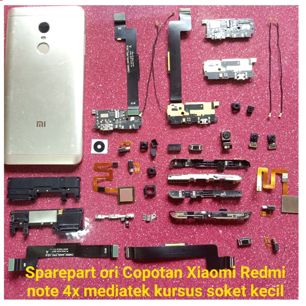 Sparepart Copotan Xiaomi Redmi note 4x mediatek soket kecil Second Original Copotan  PCB Konektor Ca