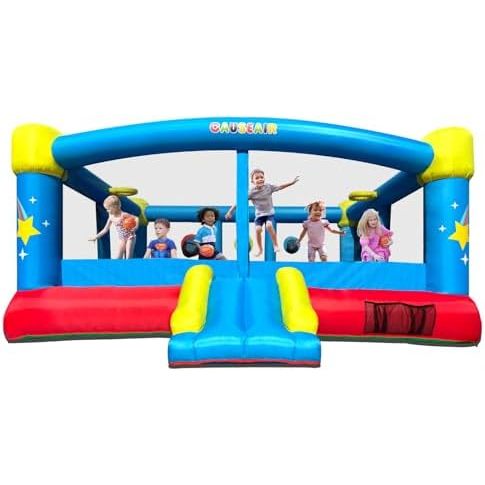 Big Inflatable Bounce House for Party Fun,15ft x 14.8ft,Double Basketball Hoop