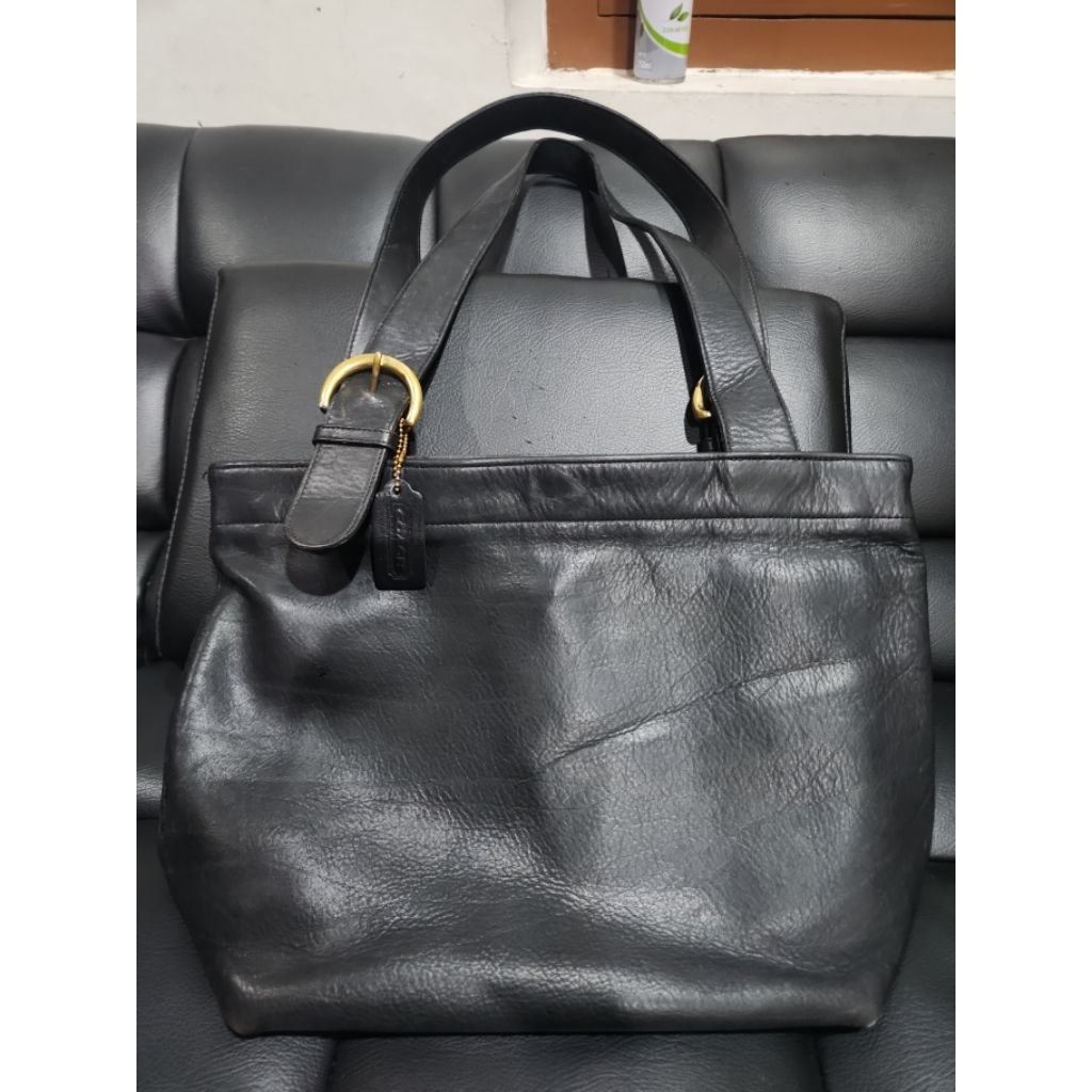 Tote Coach vintage kulit tunggal