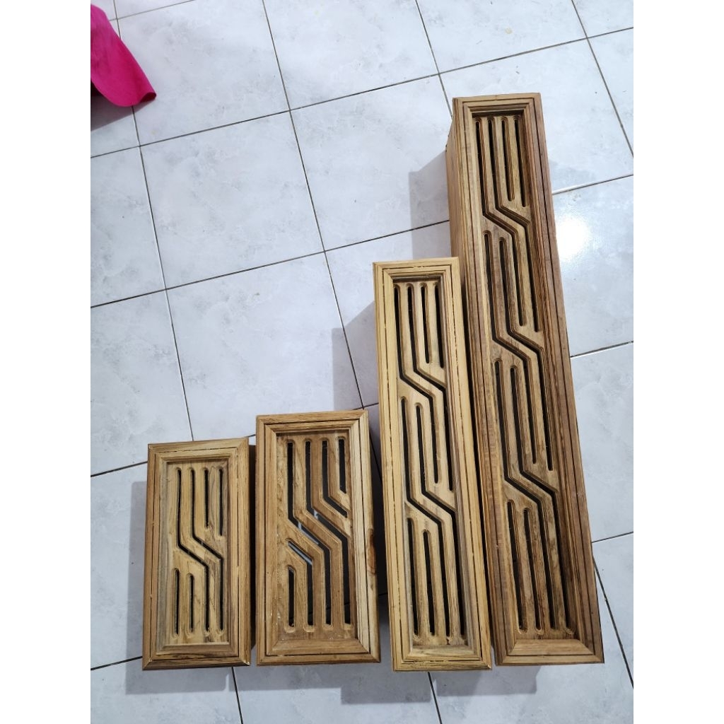 Custom loster ukuran 40x20x10 dua muka kayu jati
