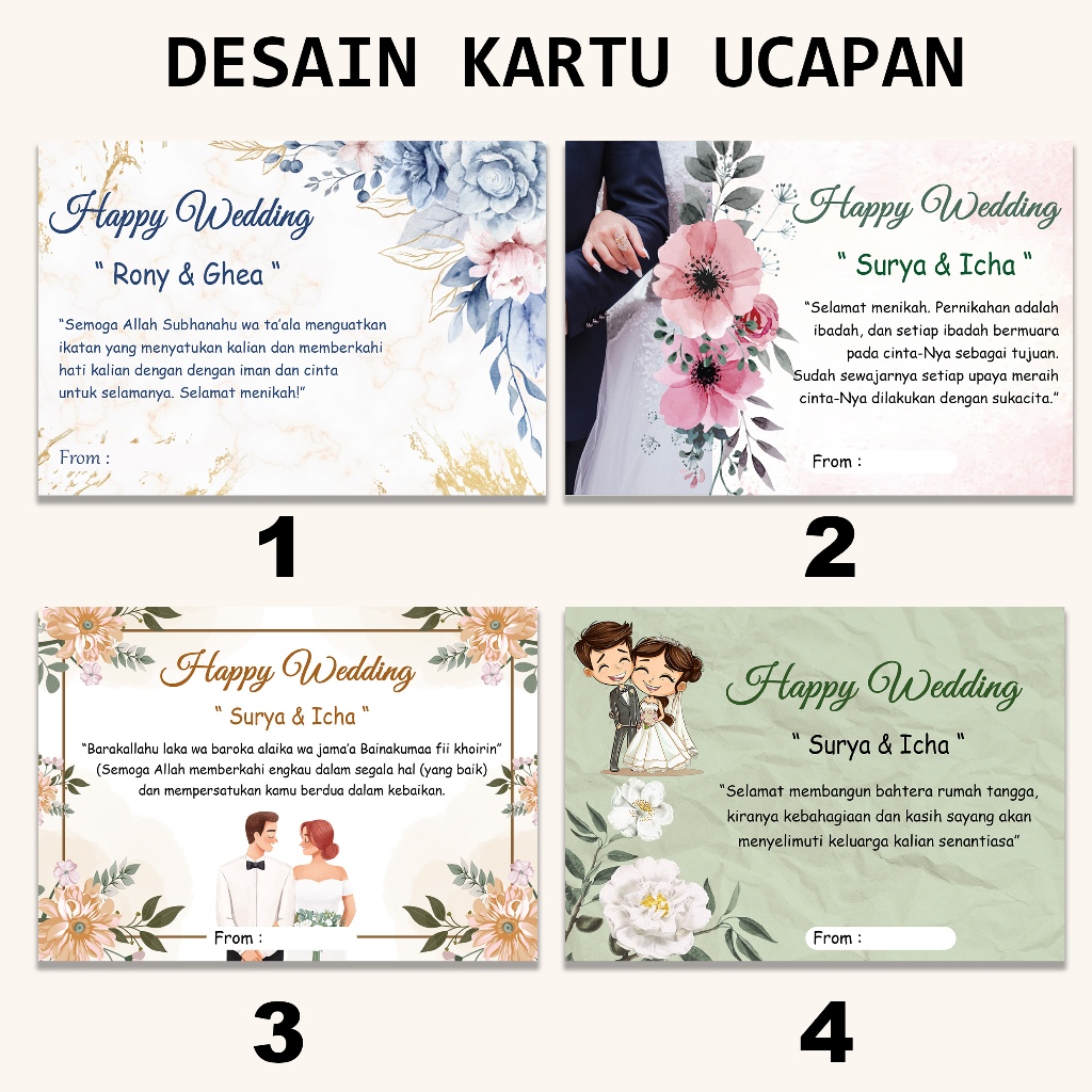 Greeting Card Happy Wedding / Gift Card / Kartu Ucapan Pernikahan / ucapan wedding