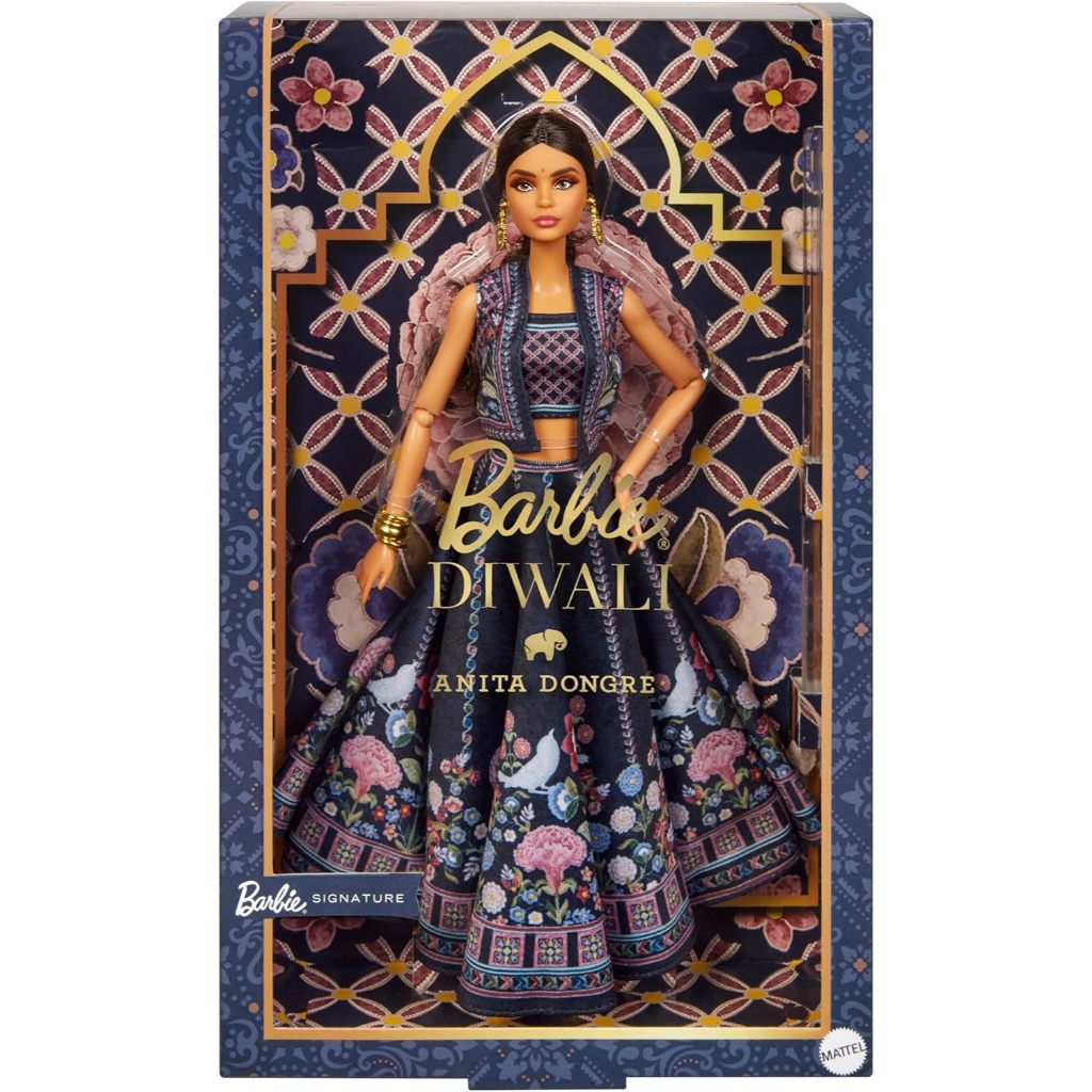 Barbie Diwali Doll by Anita Dongre Wearing Festival of Lights Look, Holiday Collectible with Doll St