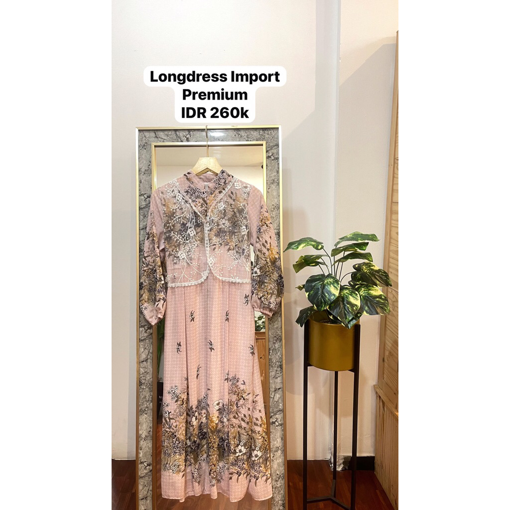 MIDI DRESS IMPORT PREMIUM/GAMIS BRUKAT FLORAL PREMIUM