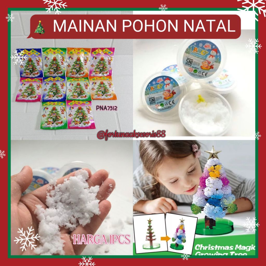 (1PCS) MAINAN POHON NATAL / MAINAN MAGIC SALJU NATAL / POHON NATAL KERTAS AJAIB / MAINAN SALJU BUATA