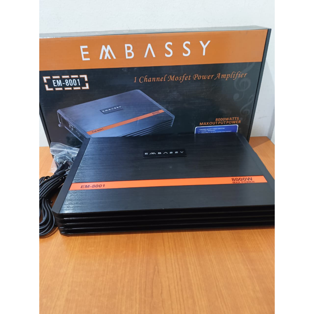 Power Monoblok Embassy EM-8001 1Channel Mosfet Power Amplifier Class D