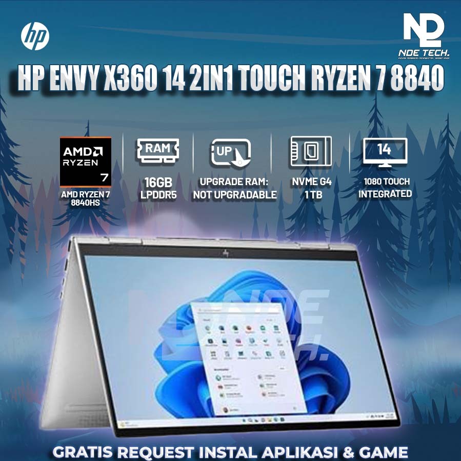 HP ENVY X360 14 2IN1 TOUCH RYZEN 7 8840