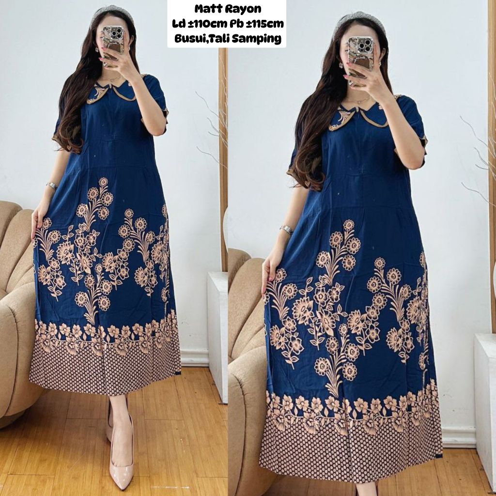 Daster Rayon Variasi Kerah / Daster Rayon Wanita / Daster Busui Wanita Tali Samping Ada Variasi Kera