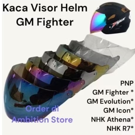 Kaca helm Gm evo / Gm fighter / Helm Gm evo koran Hitam / putih Merek INKO