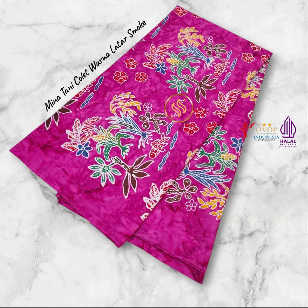 Kain Batik Tulis Bakaran Asli Pati Motif Mina Tani Latar Smoke